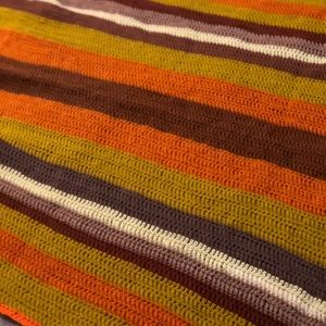 Vintage Afghan Crochet blanket/shawl HOBO